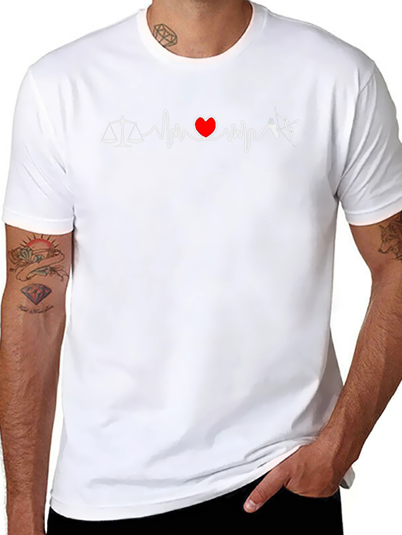 Lawyer Archery Heartbeat T-Shirt - Scales Bow Arrow Tee
