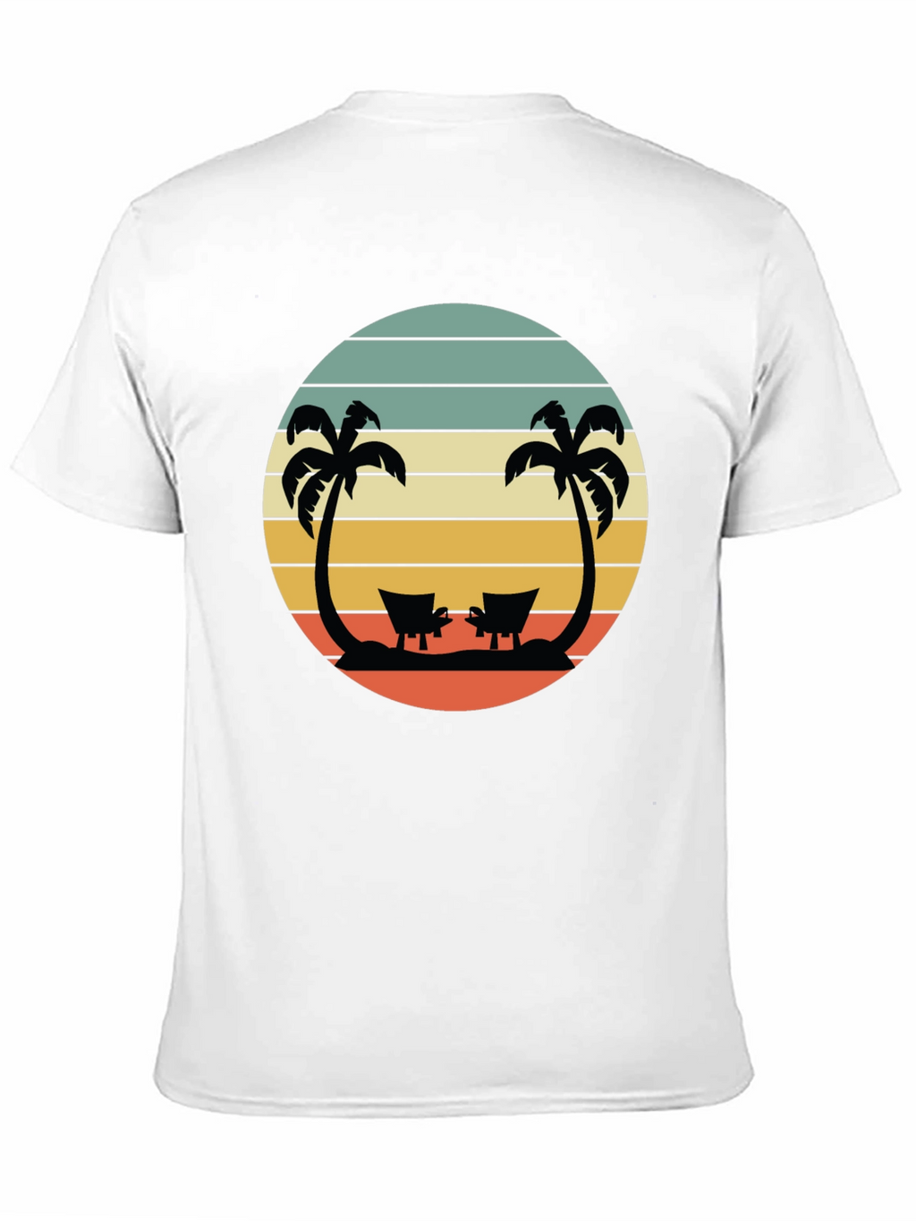 Retro Beach T-Shirt - Relaxing Palm Tree Sunset Design