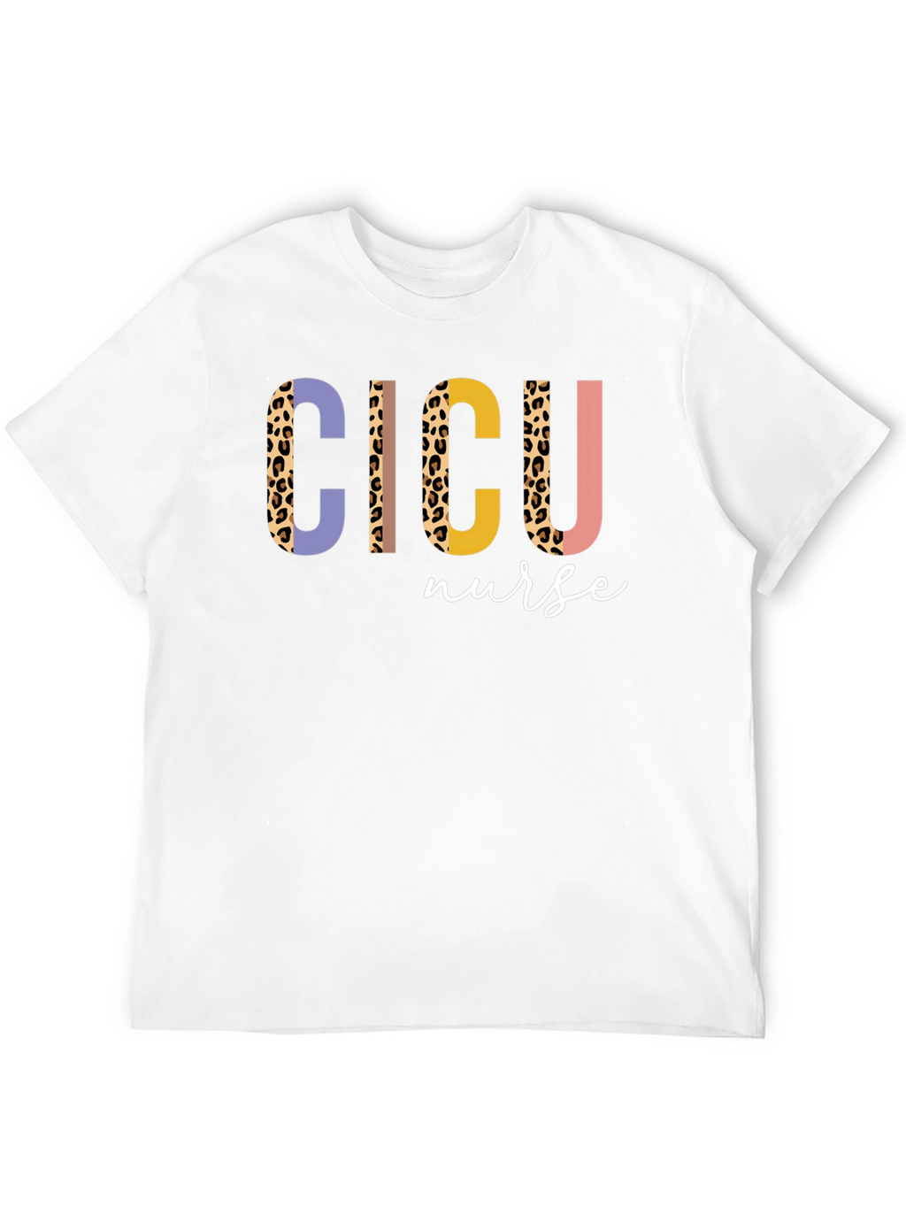 Leopard Print CICU Nurse T-Shirt