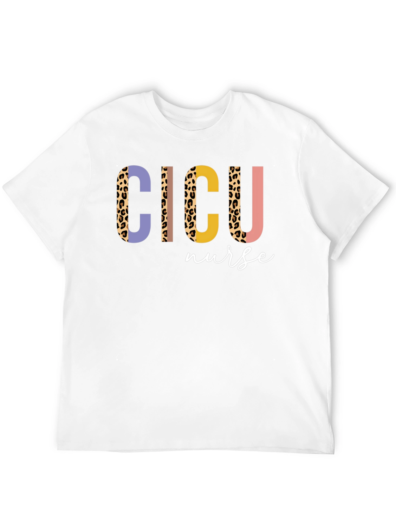 Leopard Print CICU Nurse T-Shirt