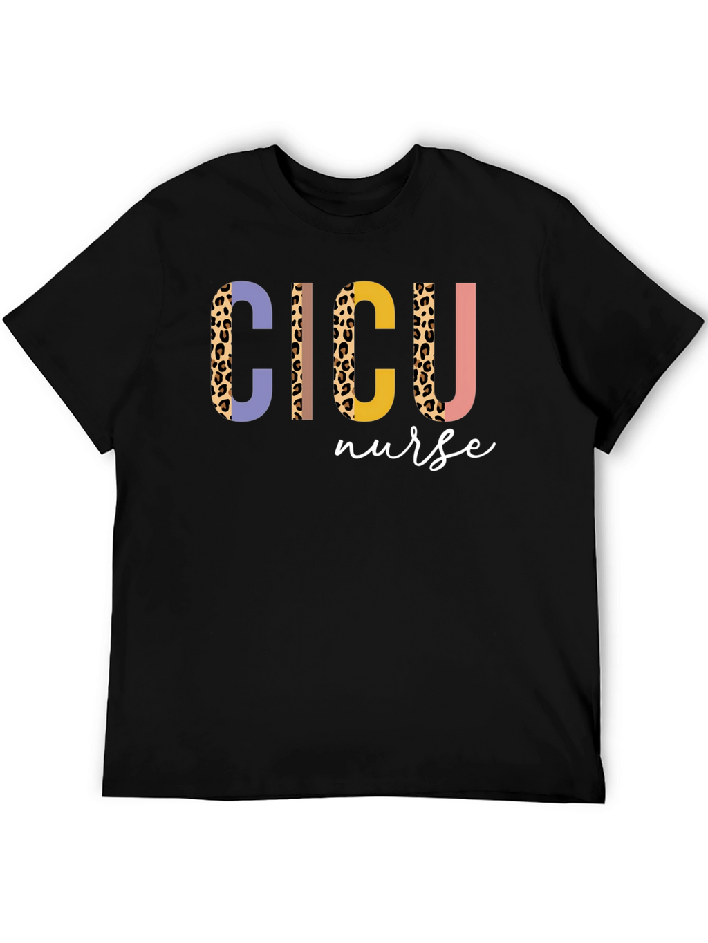 Leopard Print CICU Nurse T-Shirt