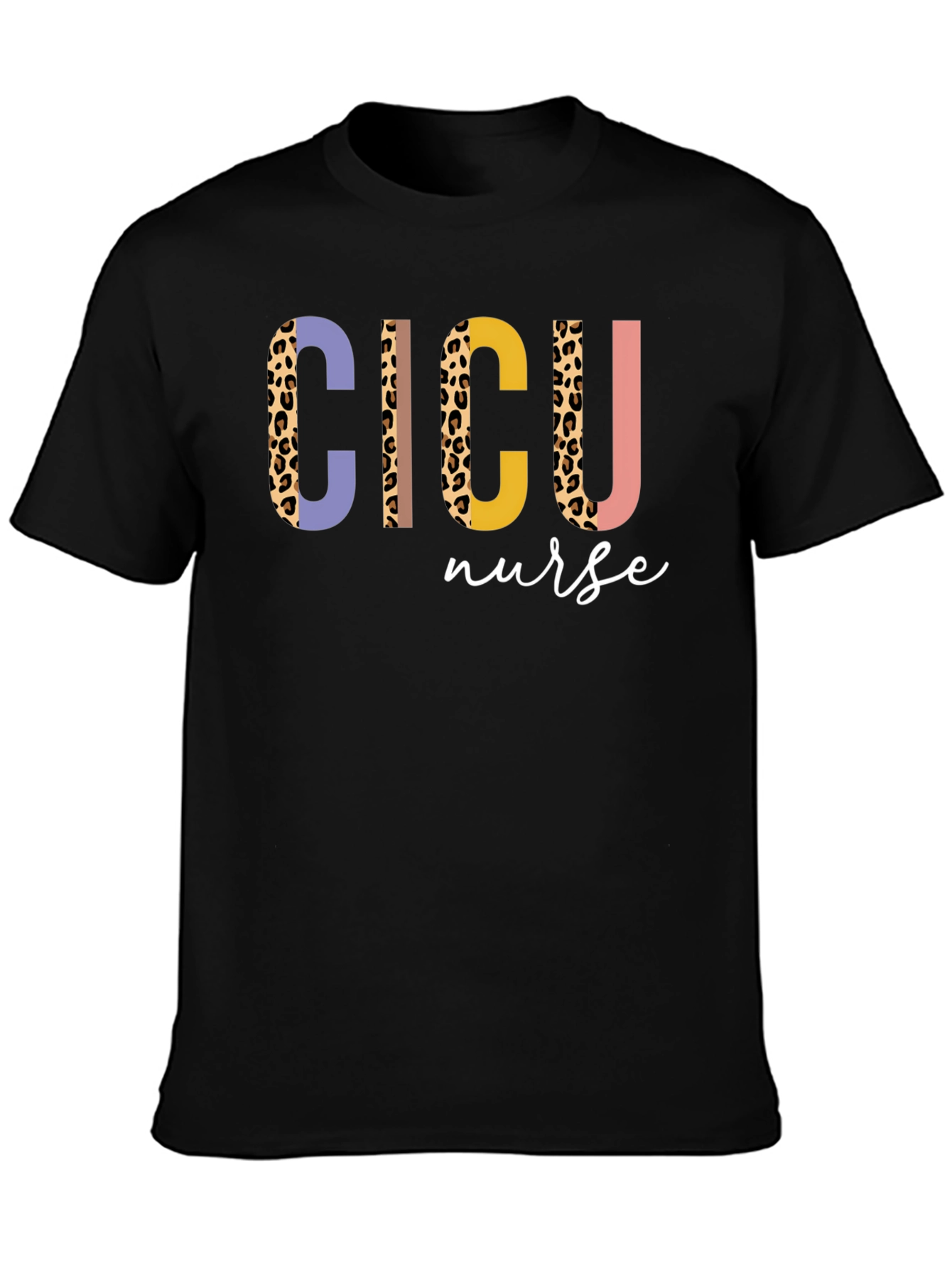 Leopard Print CICU Nurse T-Shirt