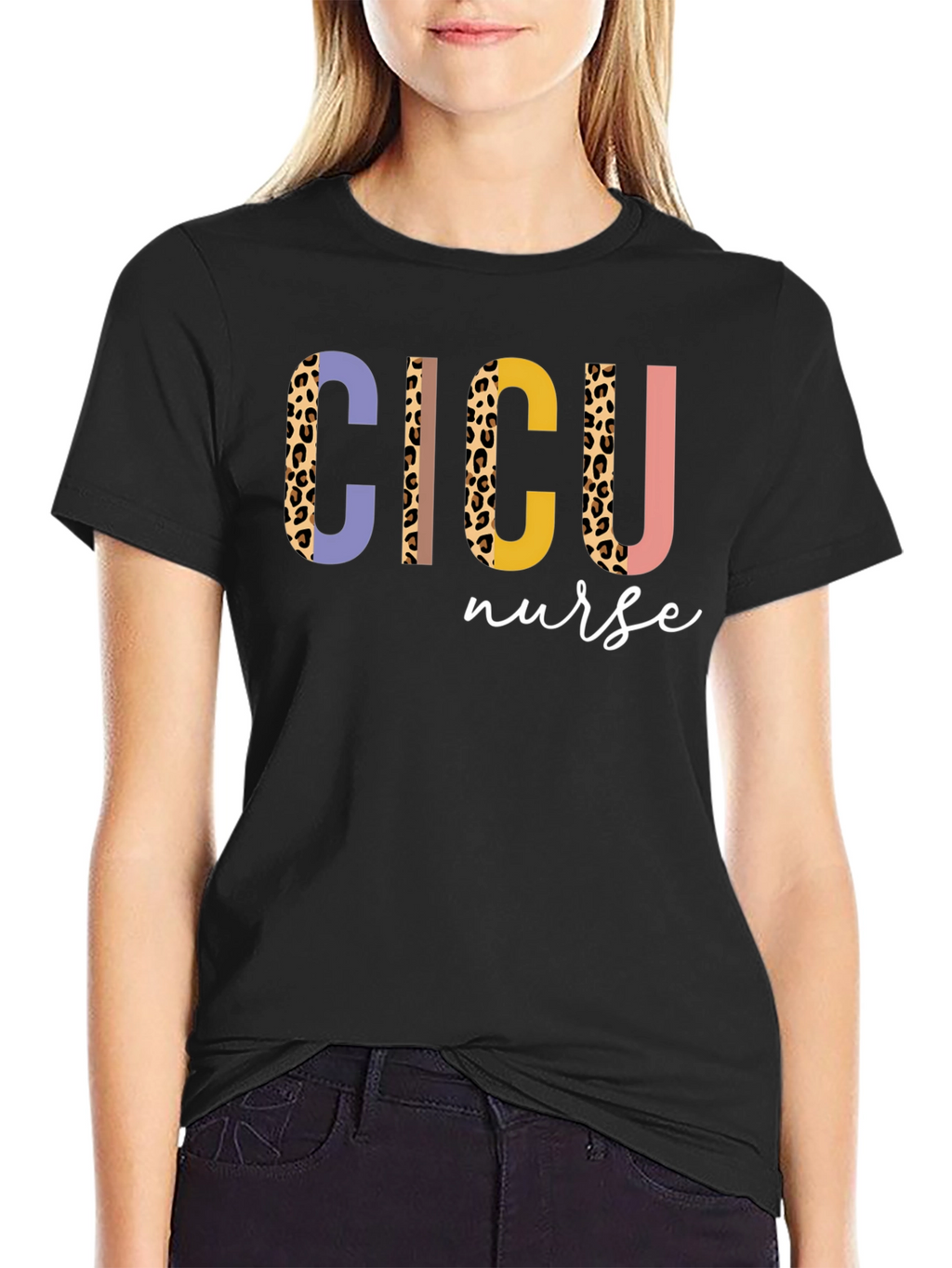 Leopard Print CICU Nurse T-Shirt