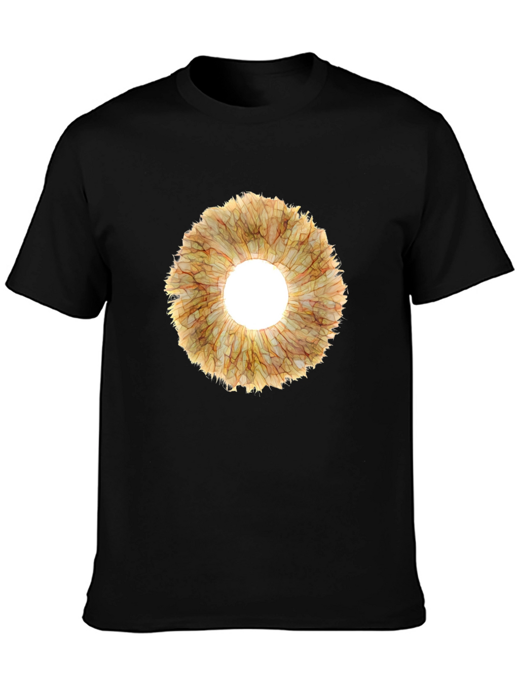 Eye-Catching Floral Ring Graphic Tee - Black