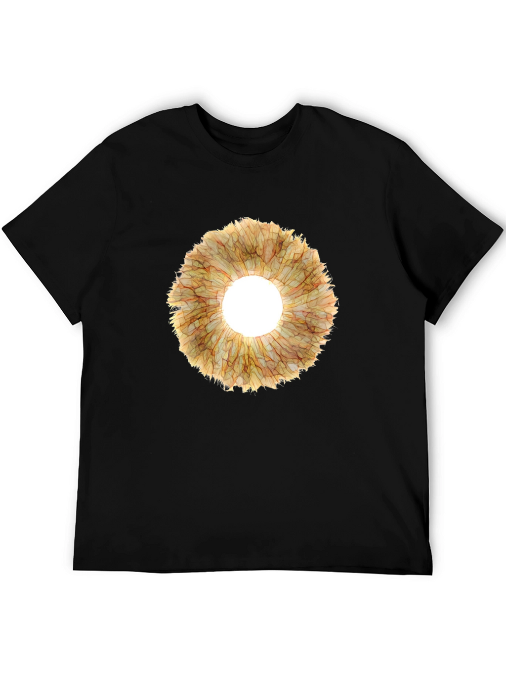 Eye-Catching Floral Ring Graphic Tee - Black