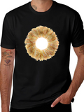 Eye-Catching Floral Ring Graphic Tee - Black