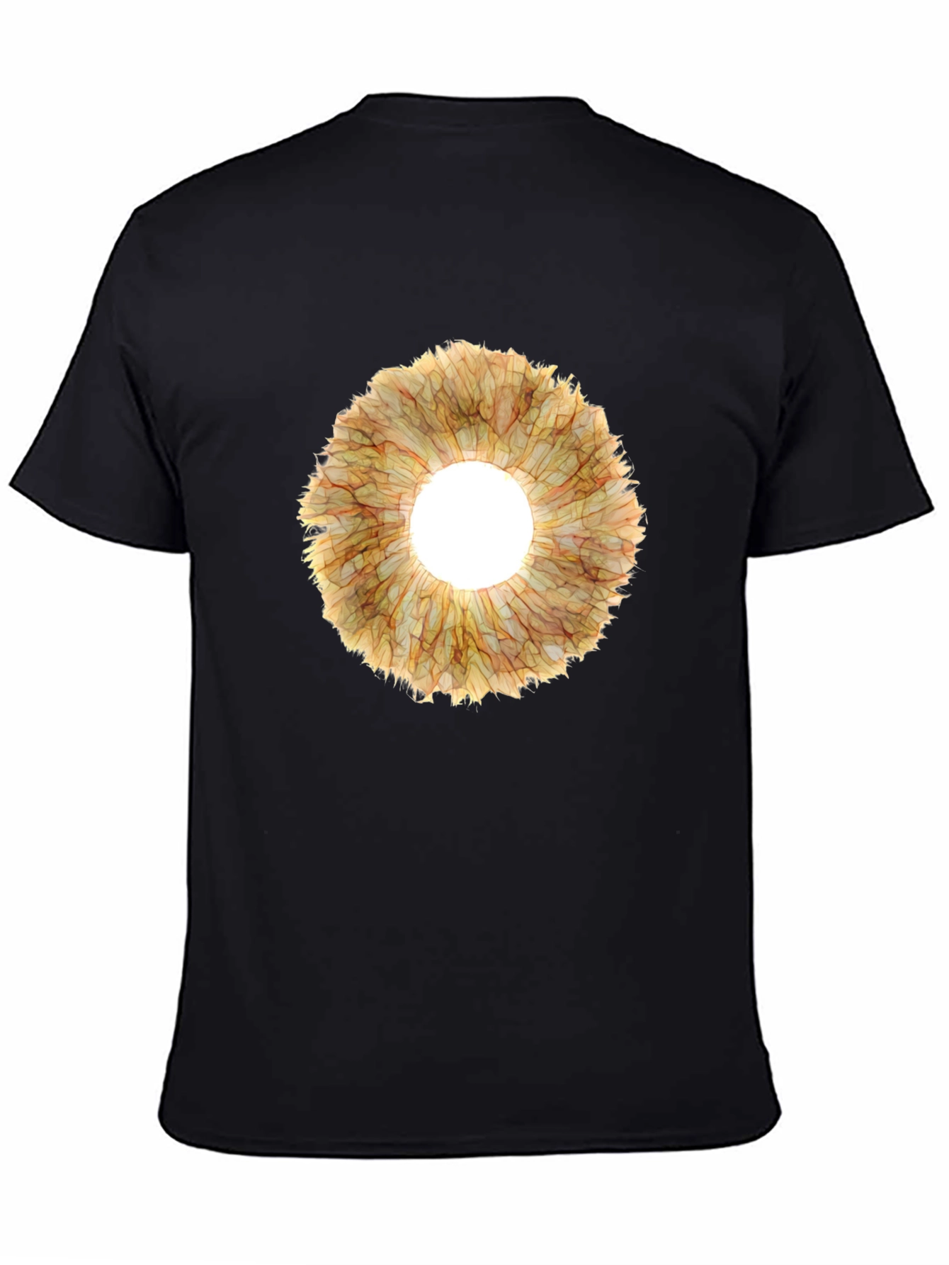 Eye-Catching Floral Ring Graphic Tee - Black