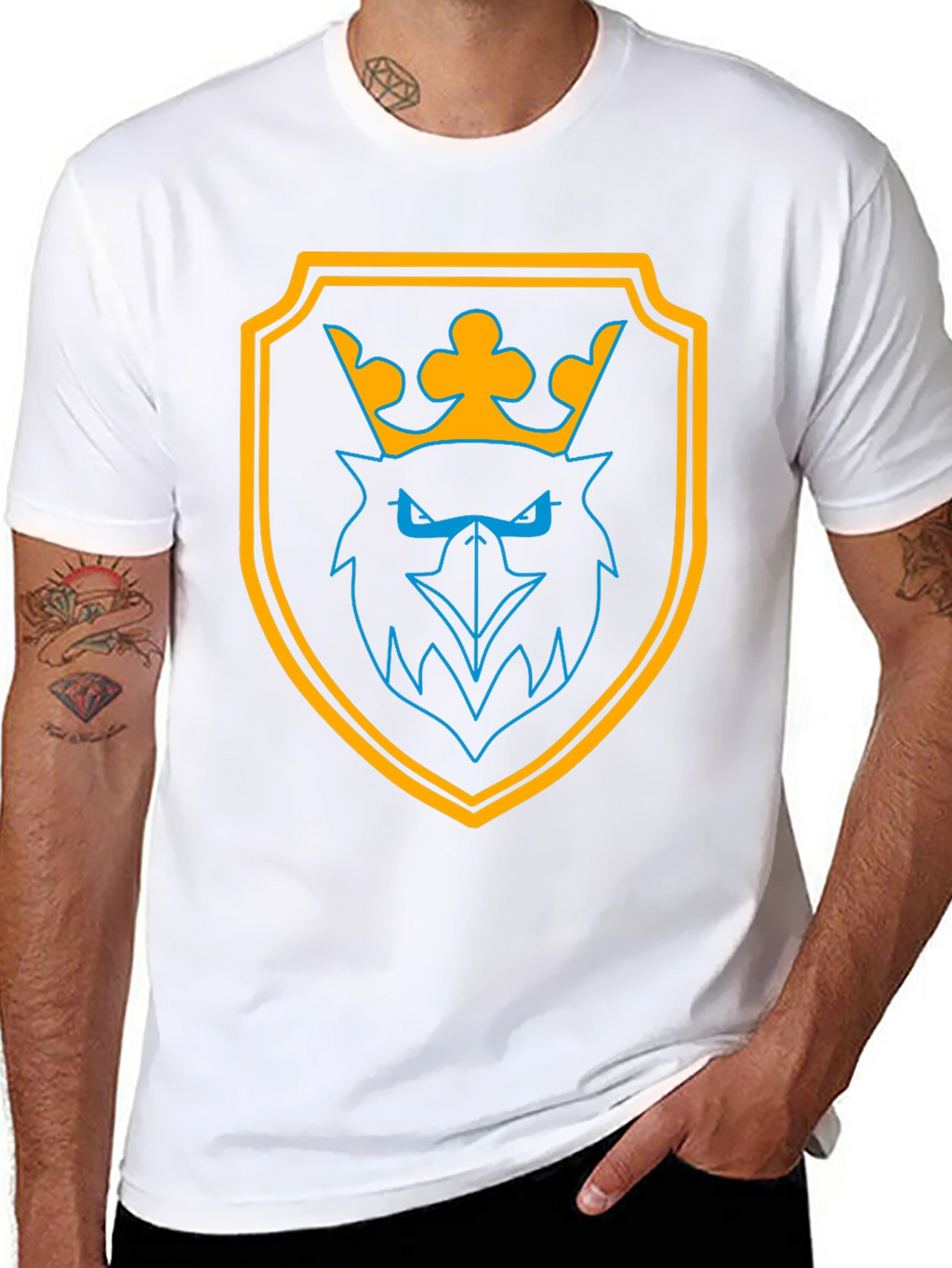 Graphic Tee: Crowned Eagle Shield Black T-Shirt