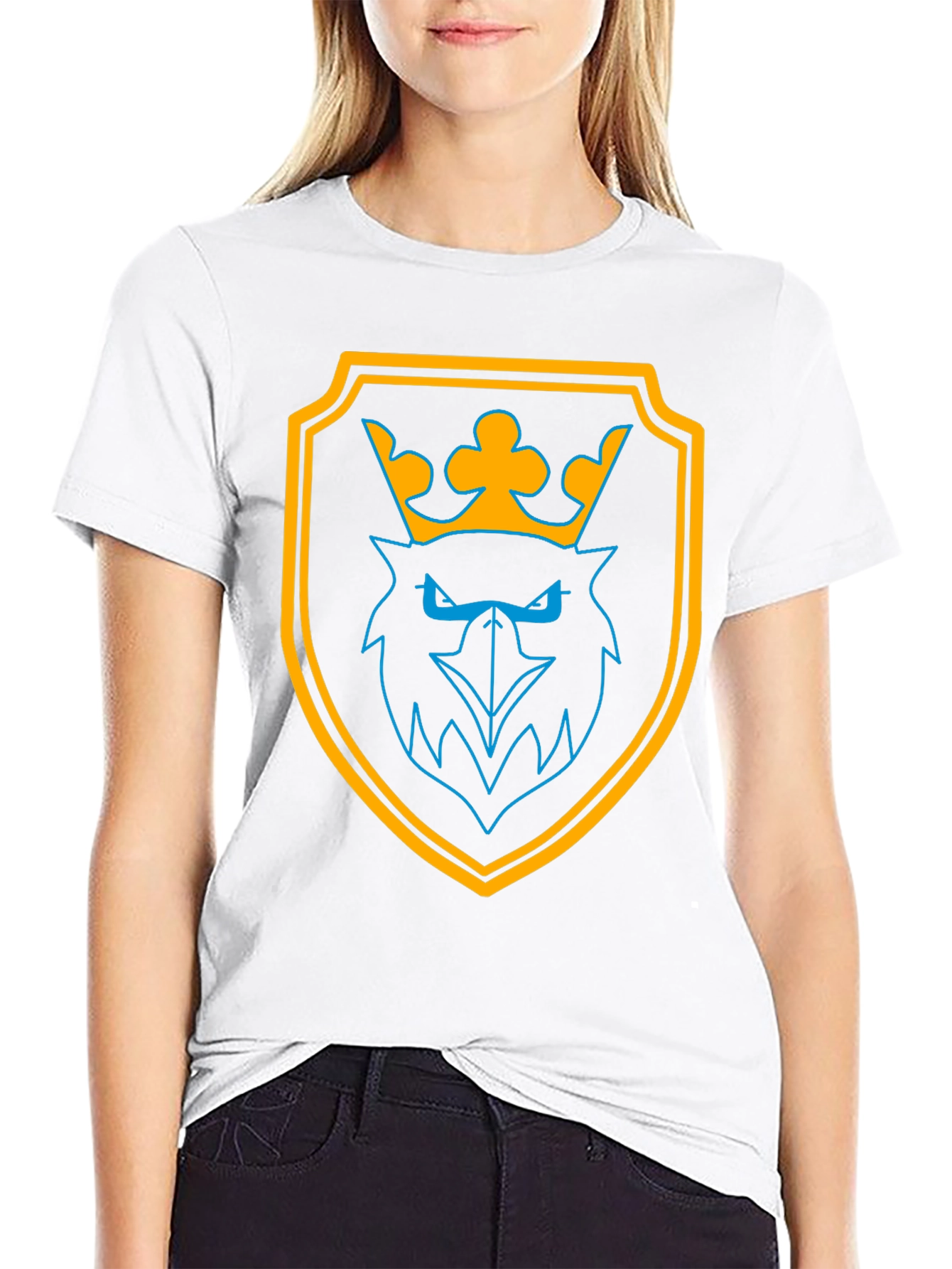 Graphic Tee: Crowned Eagle Shield Black T-Shirt