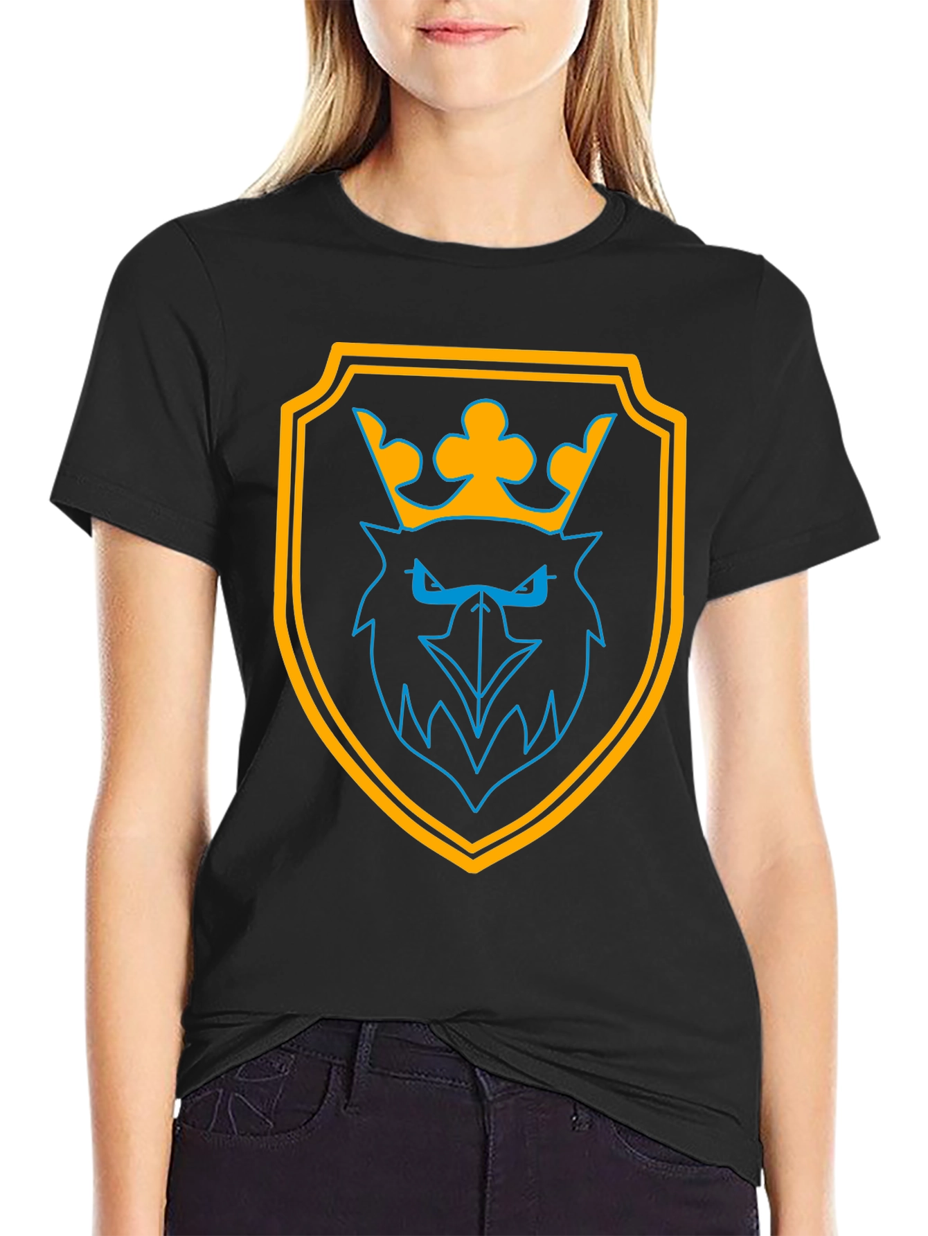 Graphic Tee: Crowned Eagle Shield Black T-Shirt