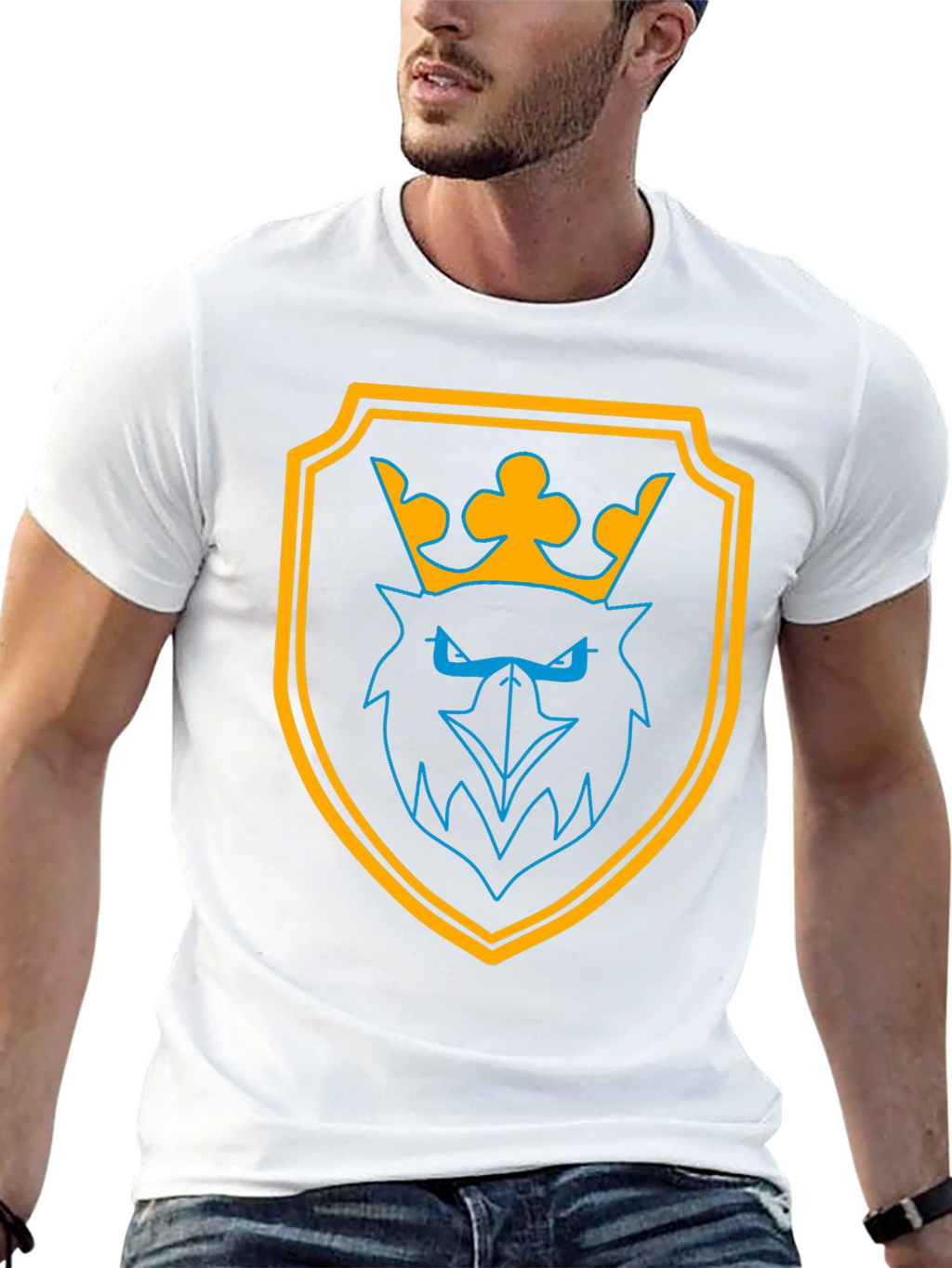 Graphic Tee: Crowned Eagle Shield Black T-Shirt