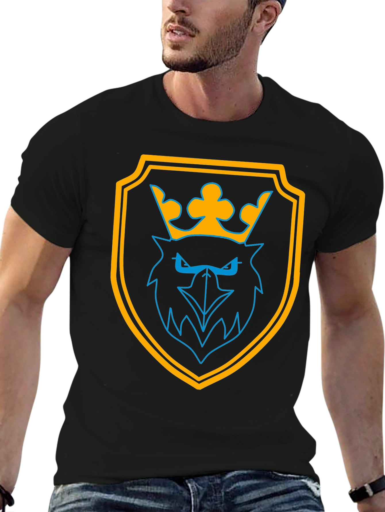 Graphic Tee: Crowned Eagle Shield Black T-Shirt