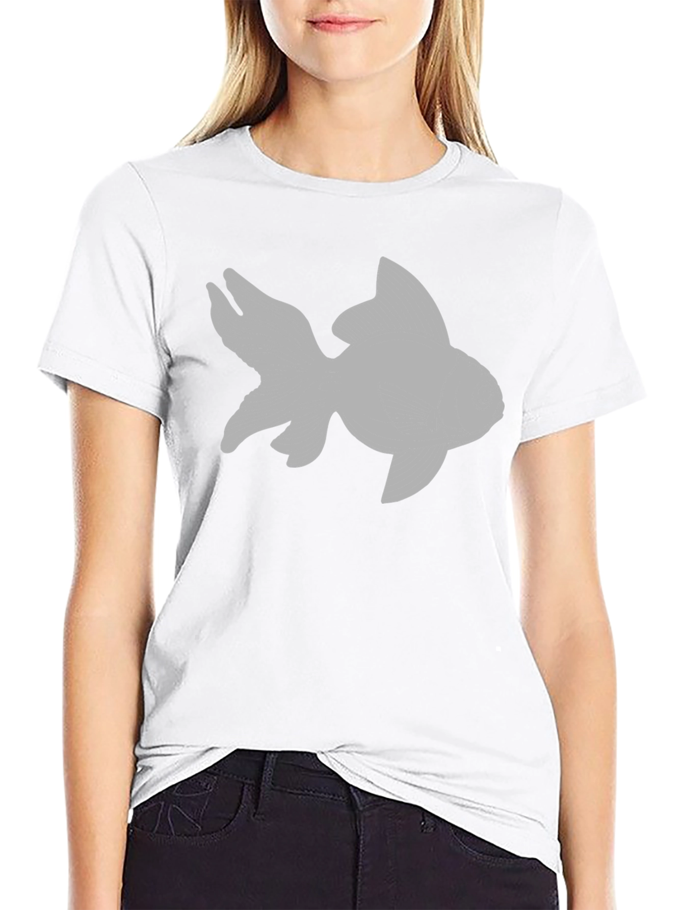 Goldfish Graphic Tee - Black Cotton T-Shirt