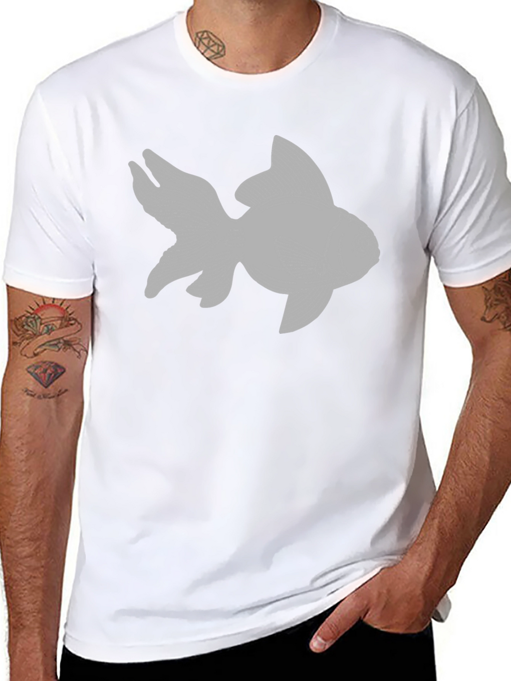 Goldfish Graphic Tee - Black Cotton T-Shirt