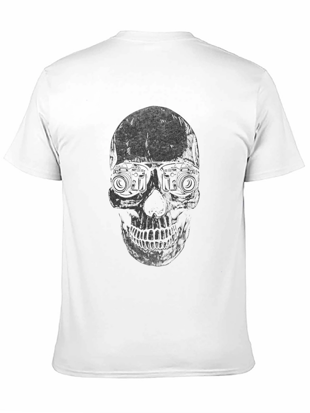 Skull with Camera Eyes T-Shirt - Dark Graphic Tee
