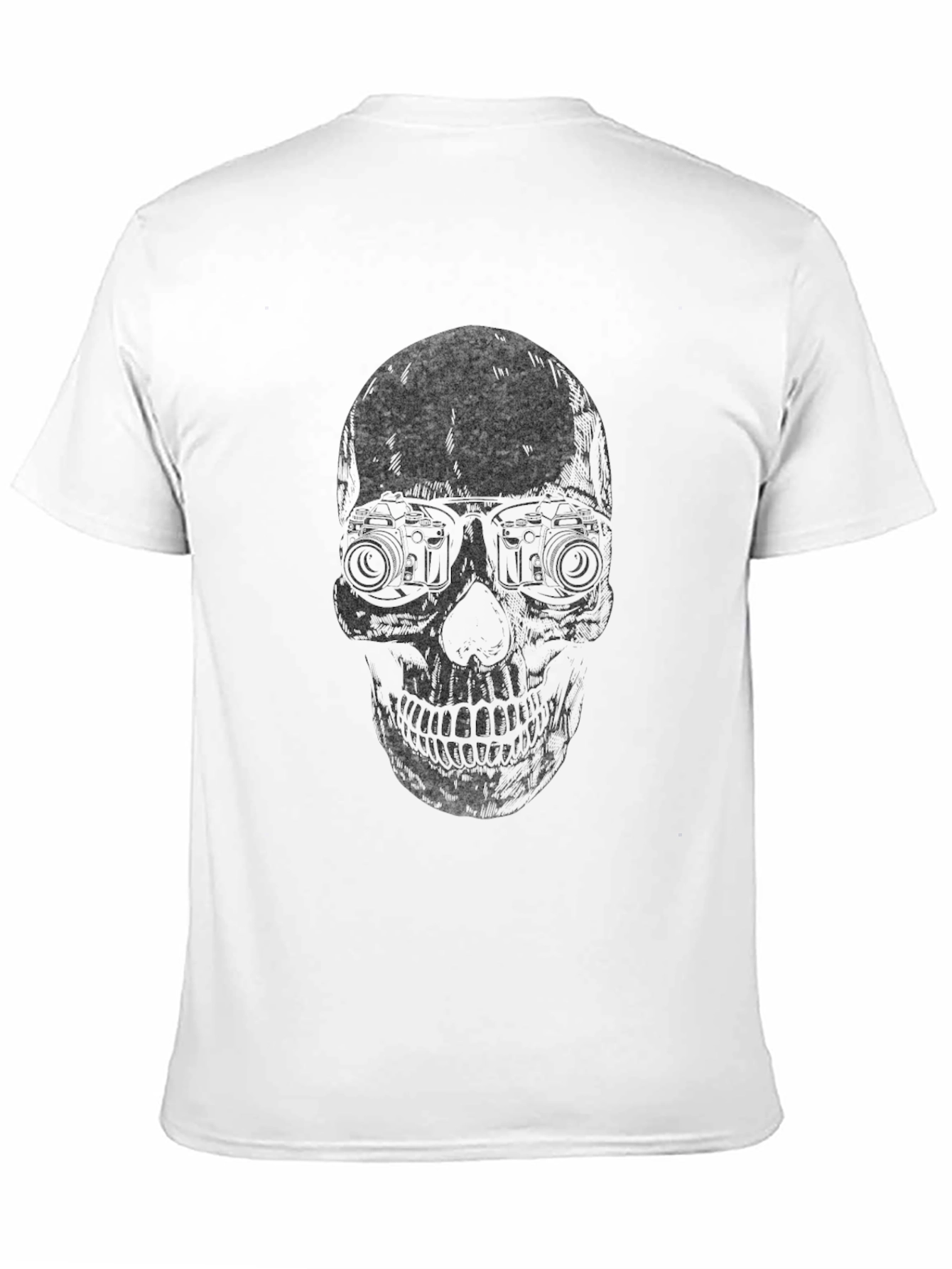 Skull with Camera Eyes T-Shirt - Dark Graphic Tee