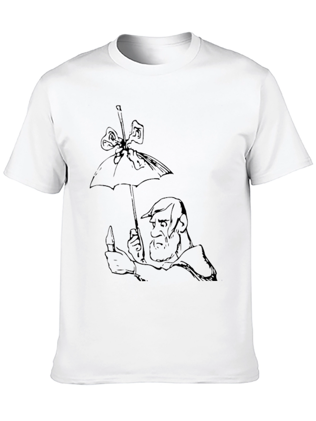Whimsical Cartoon Graphic Tee - Black Cotton Blend