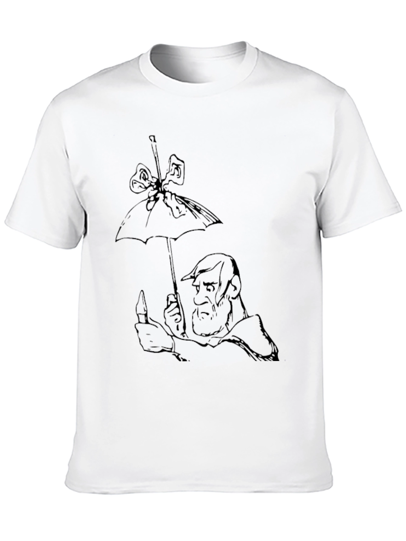 Whimsical Cartoon Graphic Tee - Black Cotton Blend