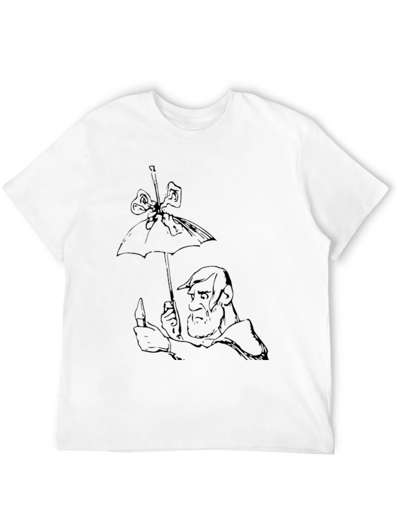 Whimsical Cartoon Graphic Tee - Black Cotton Blend