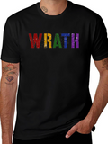 Wrath Rainbow Text Graphic Black T-Shirt