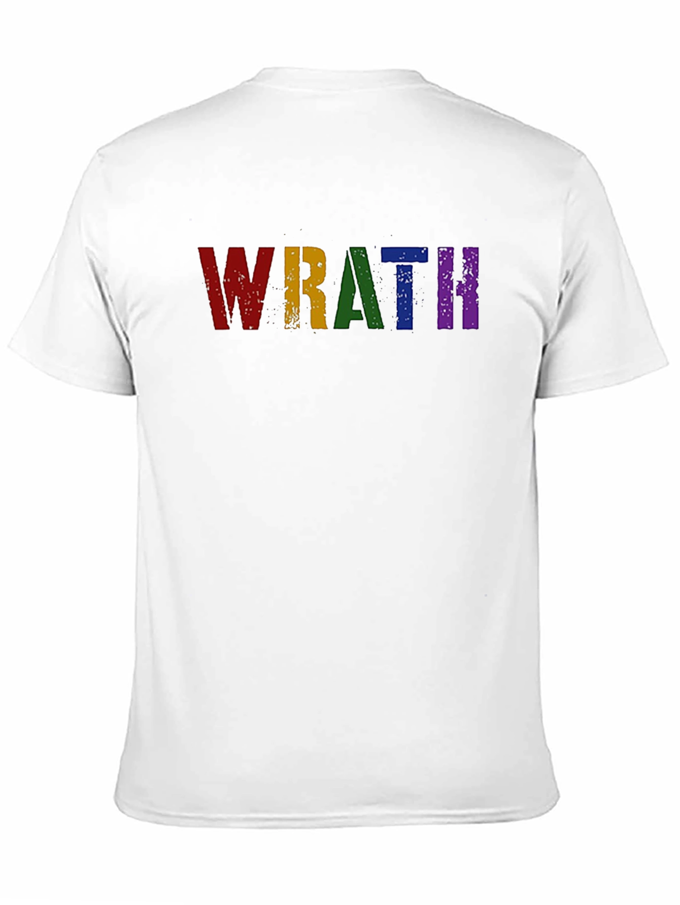 Wrath Rainbow Text Graphic Black T-Shirt