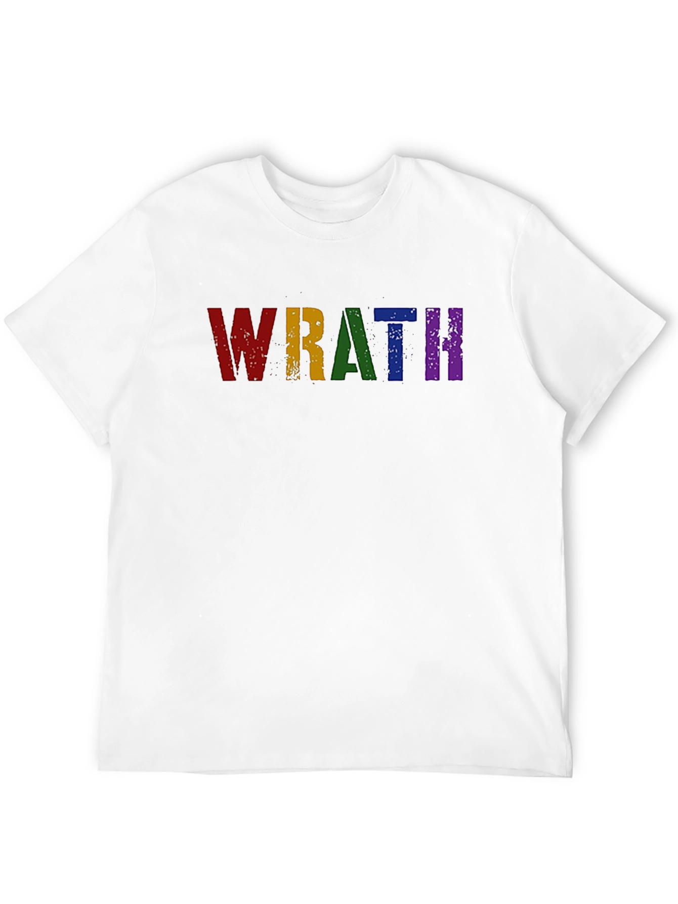 Wrath Rainbow Text Graphic Black T-Shirt