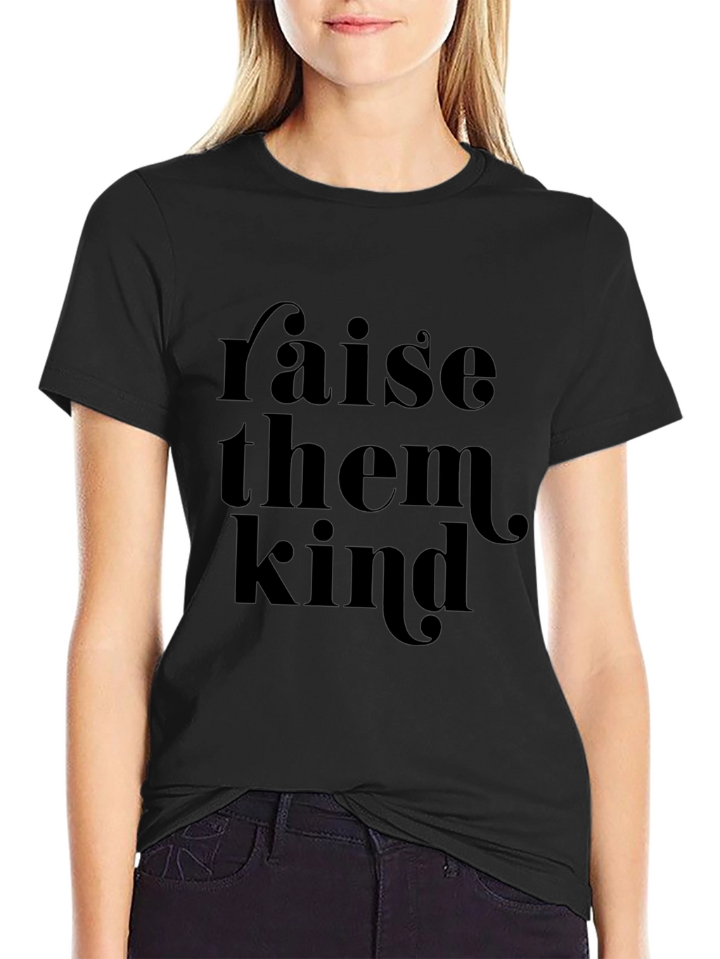 Raise Them Kind Black Graphic Tee