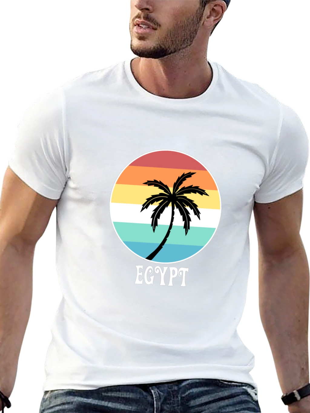 Egypt Palm Tree Sunset Graphic Tee