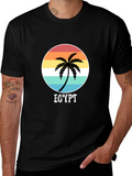 Egypt Palm Tree Sunset Graphic Tee