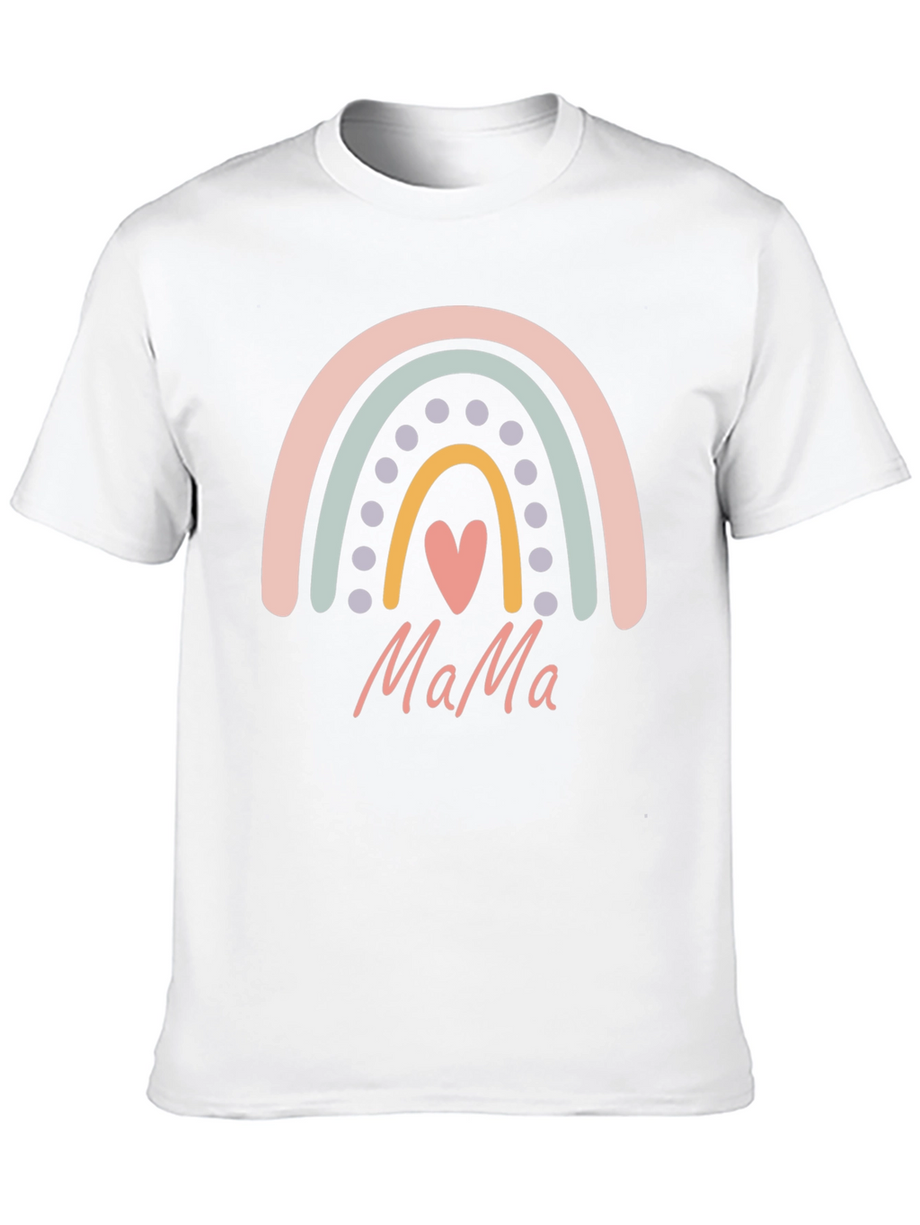 Mama Rainbow Heart Graphic T-Shirt - Black
