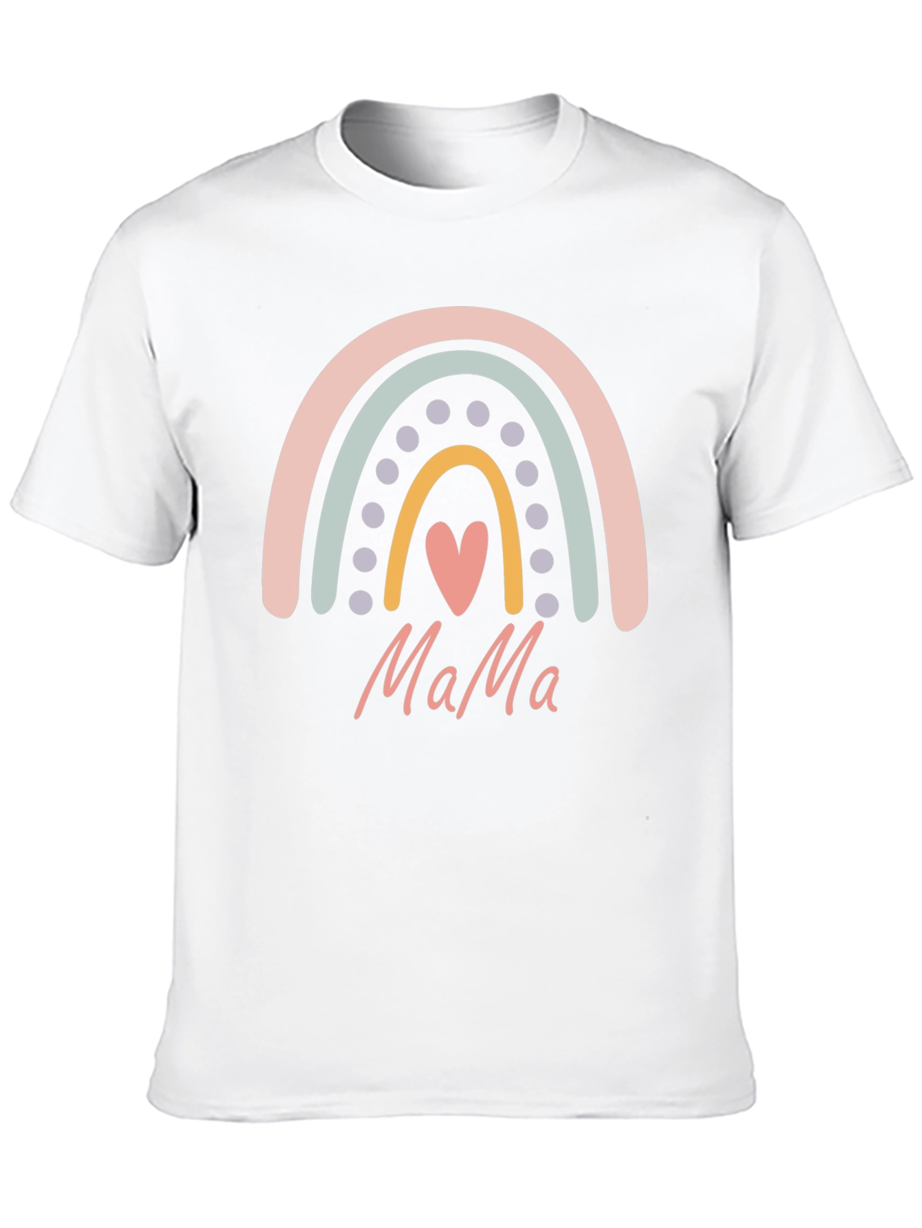 Mama Rainbow Heart Graphic T-Shirt - Black
