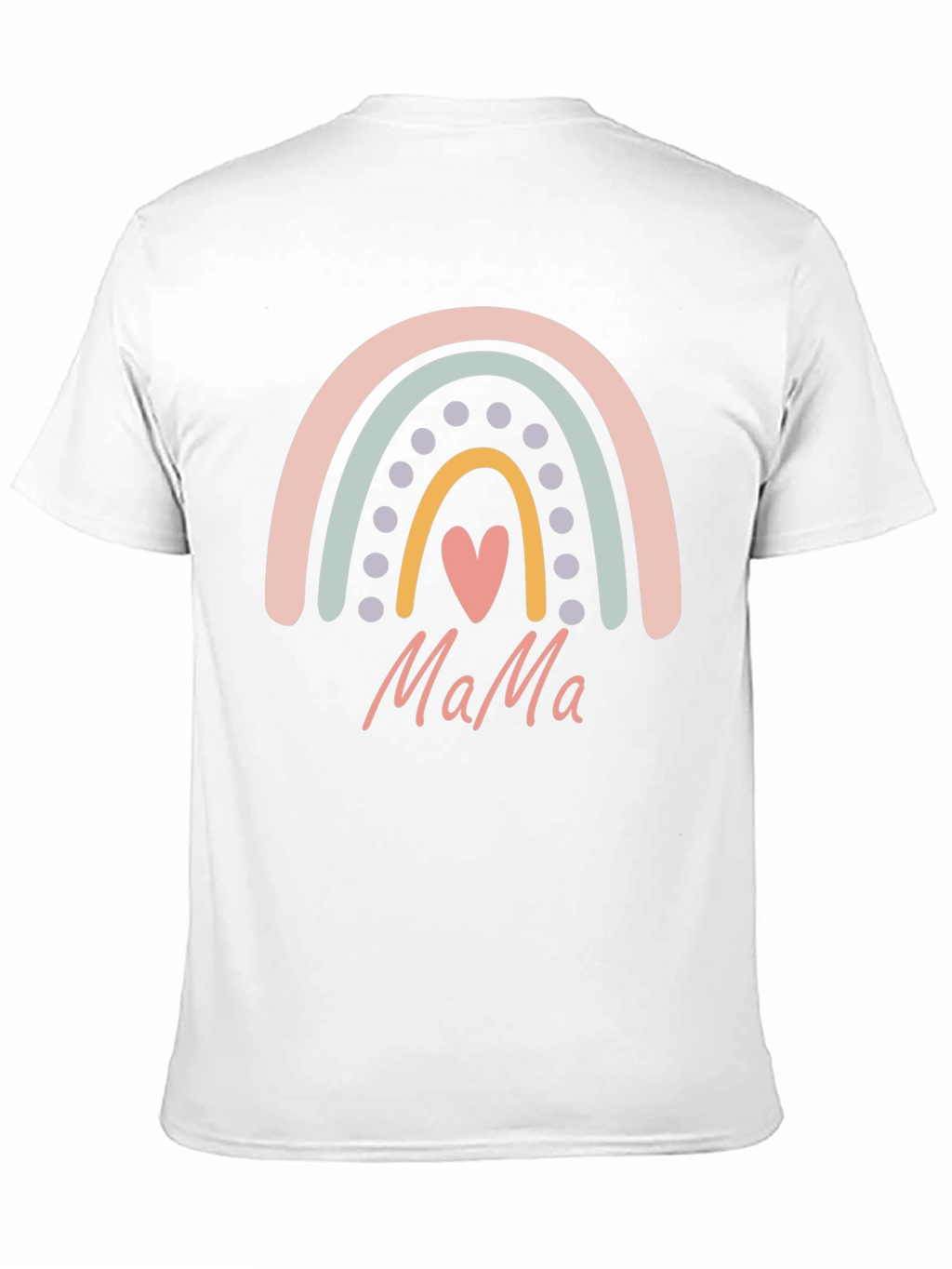 Mama Rainbow Heart Graphic T-Shirt - Black