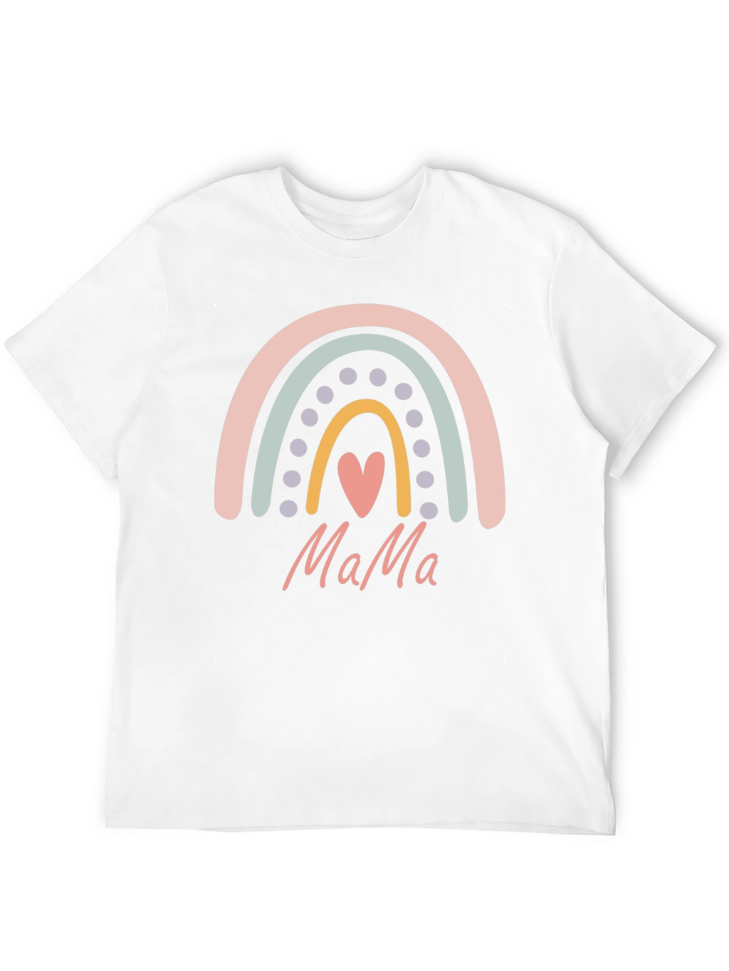 Mama Rainbow Heart Graphic T-Shirt - Black