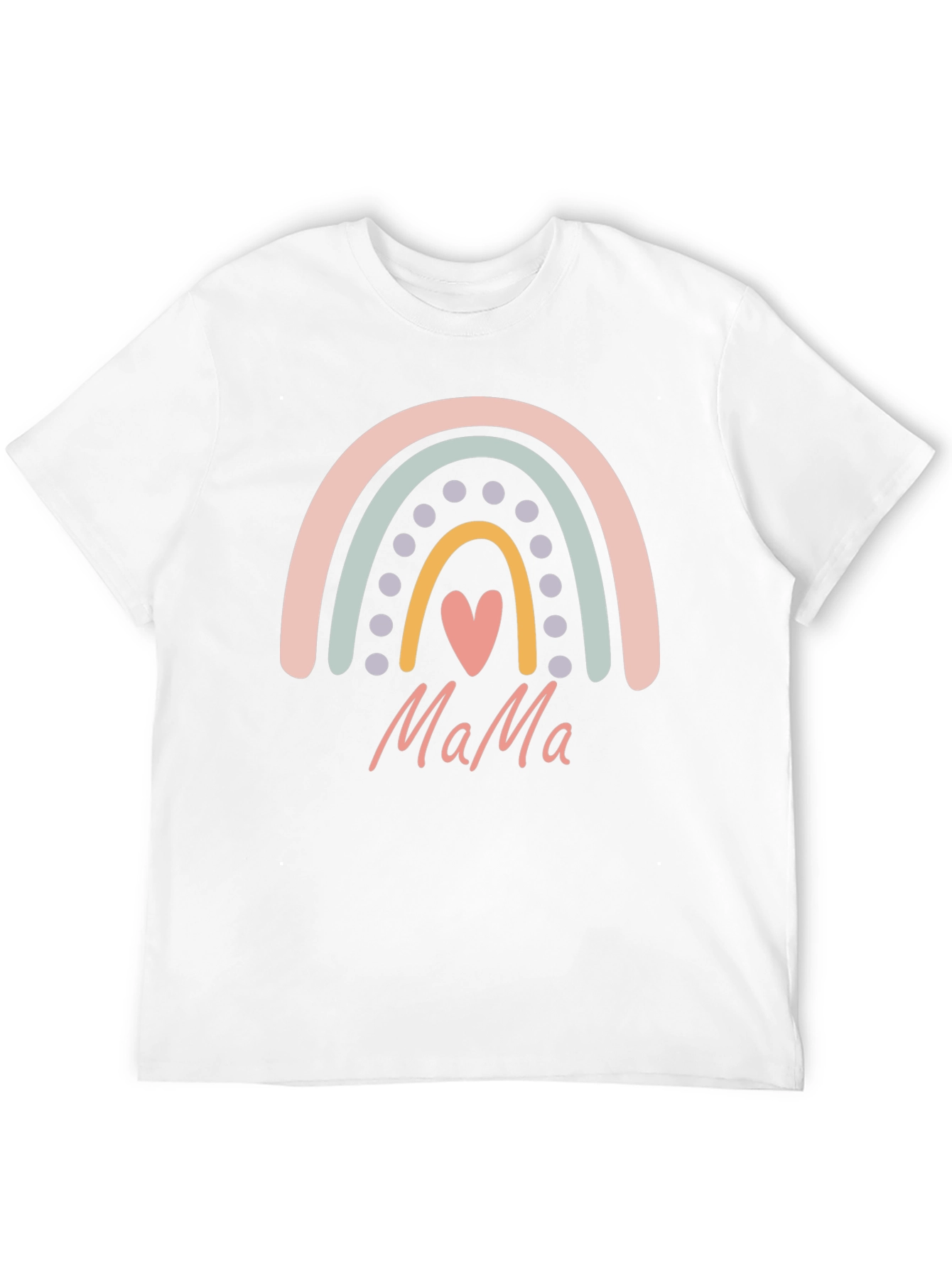 Mama Rainbow Heart Graphic T-Shirt - Black