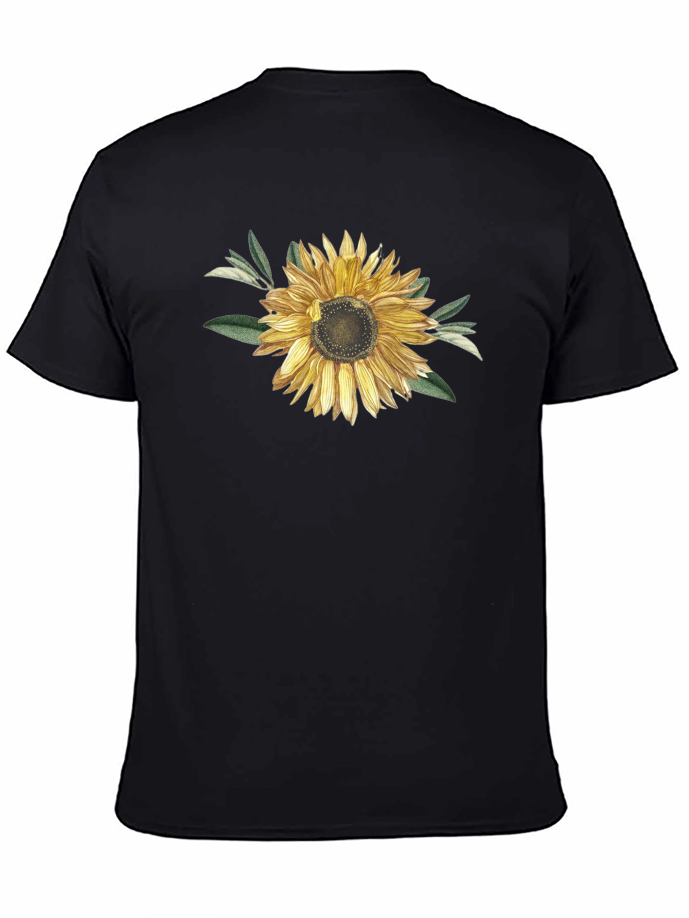 Sunflower Graphic T-Shirt - Black Cotton Blend