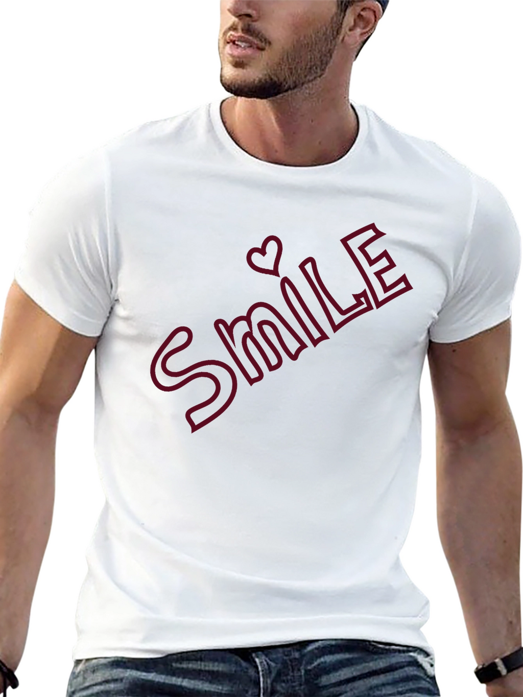 Smile Heart Graphic T-Shirt - Casual Comfort