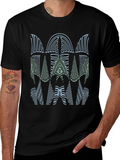 Abstract Graphic Print Mens Black Tee