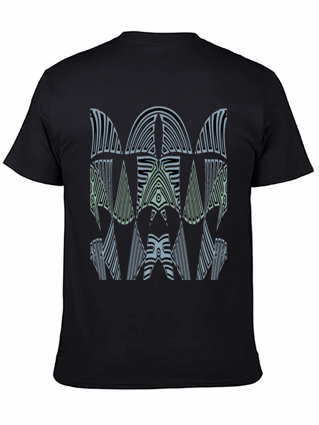 Abstract Graphic Print Mens Black Tee