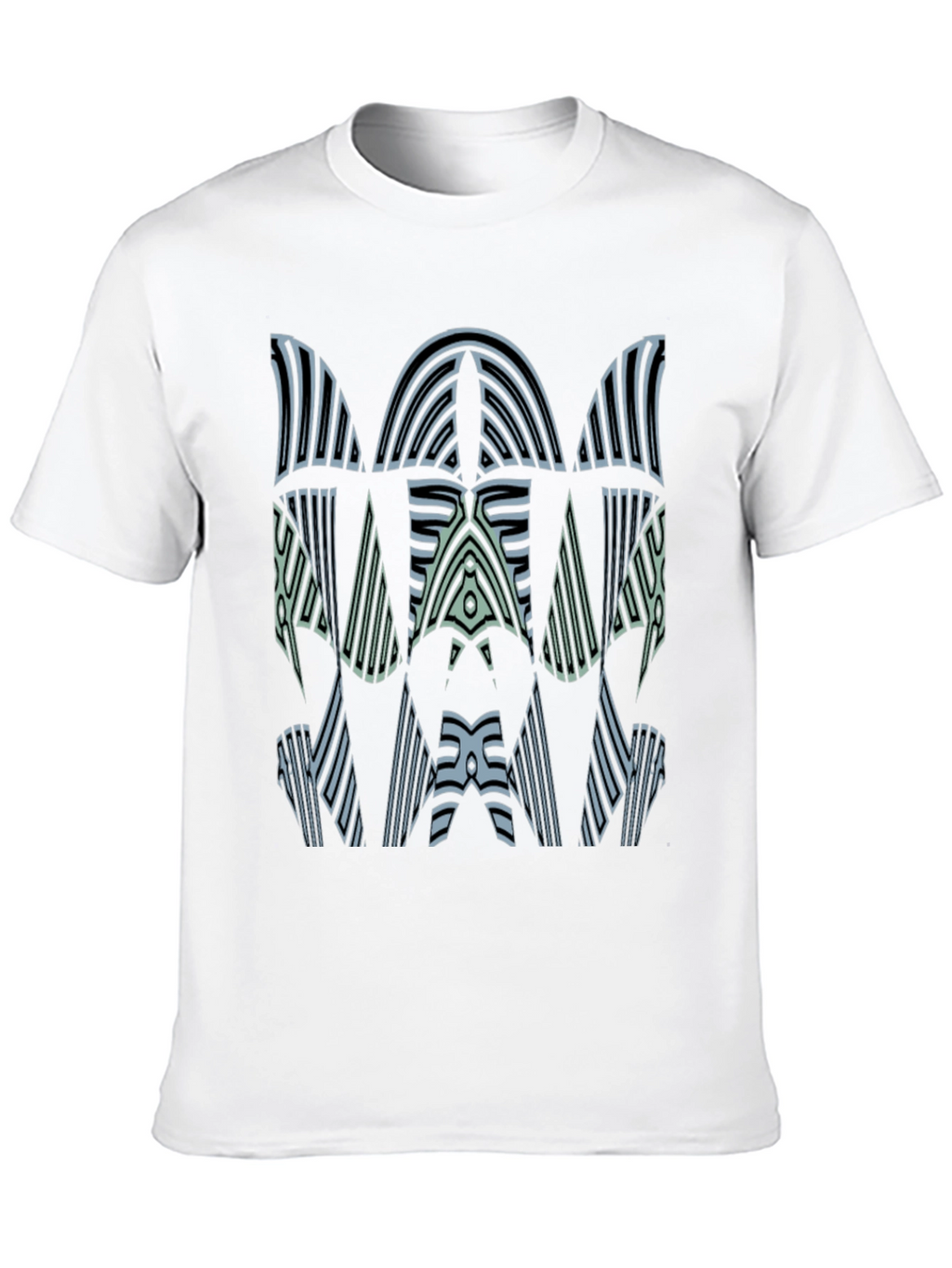 Abstract Graphic Print Mens Black Tee