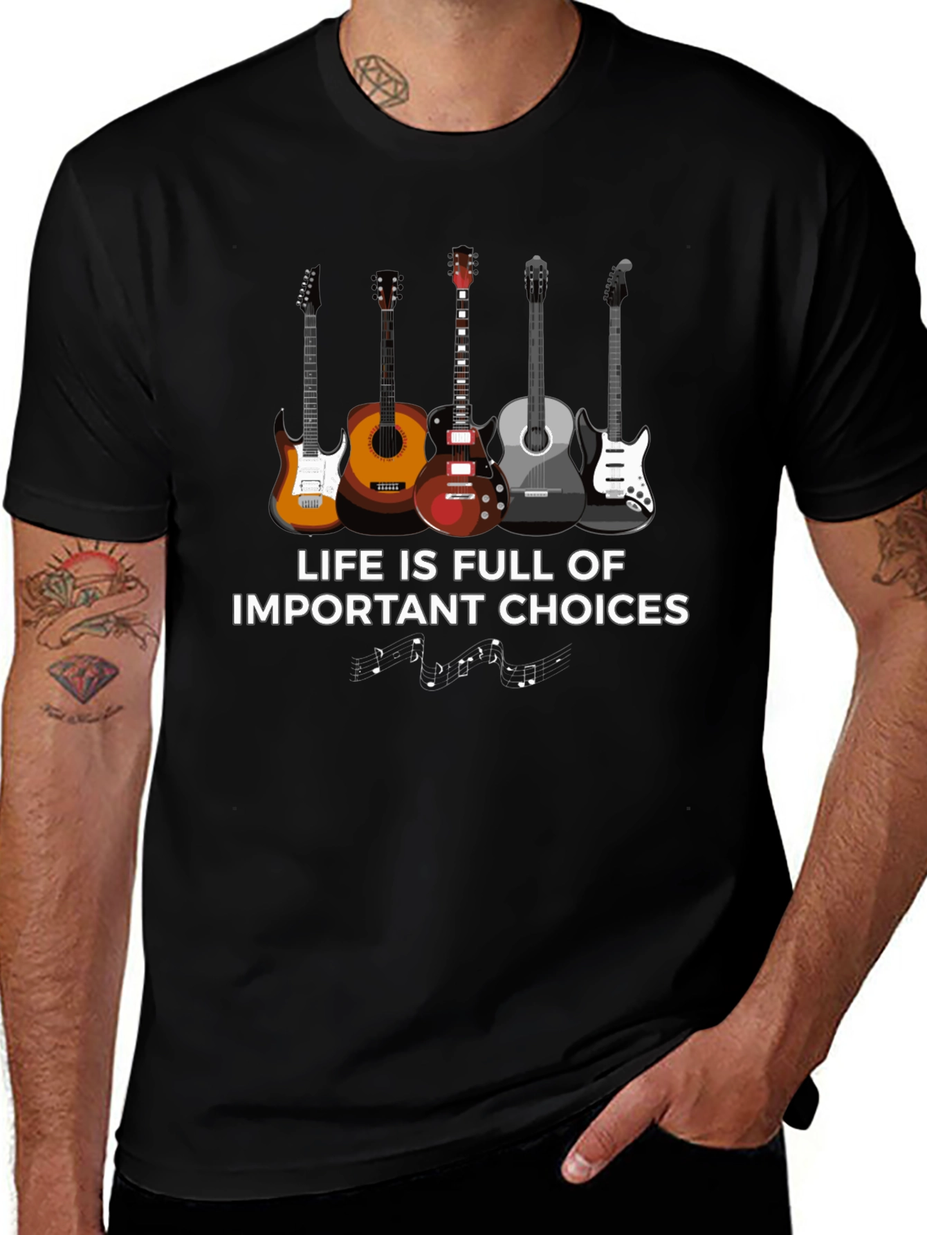 Guitar Lovers Tee: Life is Full of Important Choices