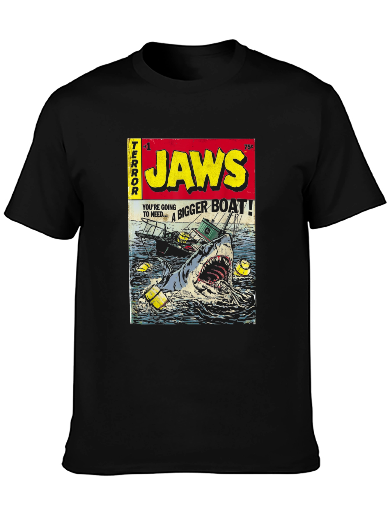 Jaws Comic Book Cover Graphic T-Shirt