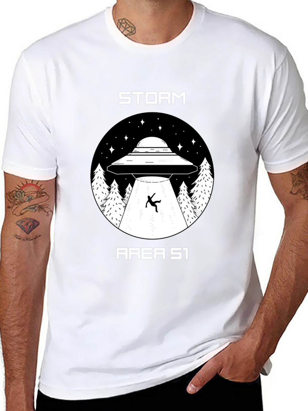 Storm Area 51 UFO Abduction Graphic T-Shirt