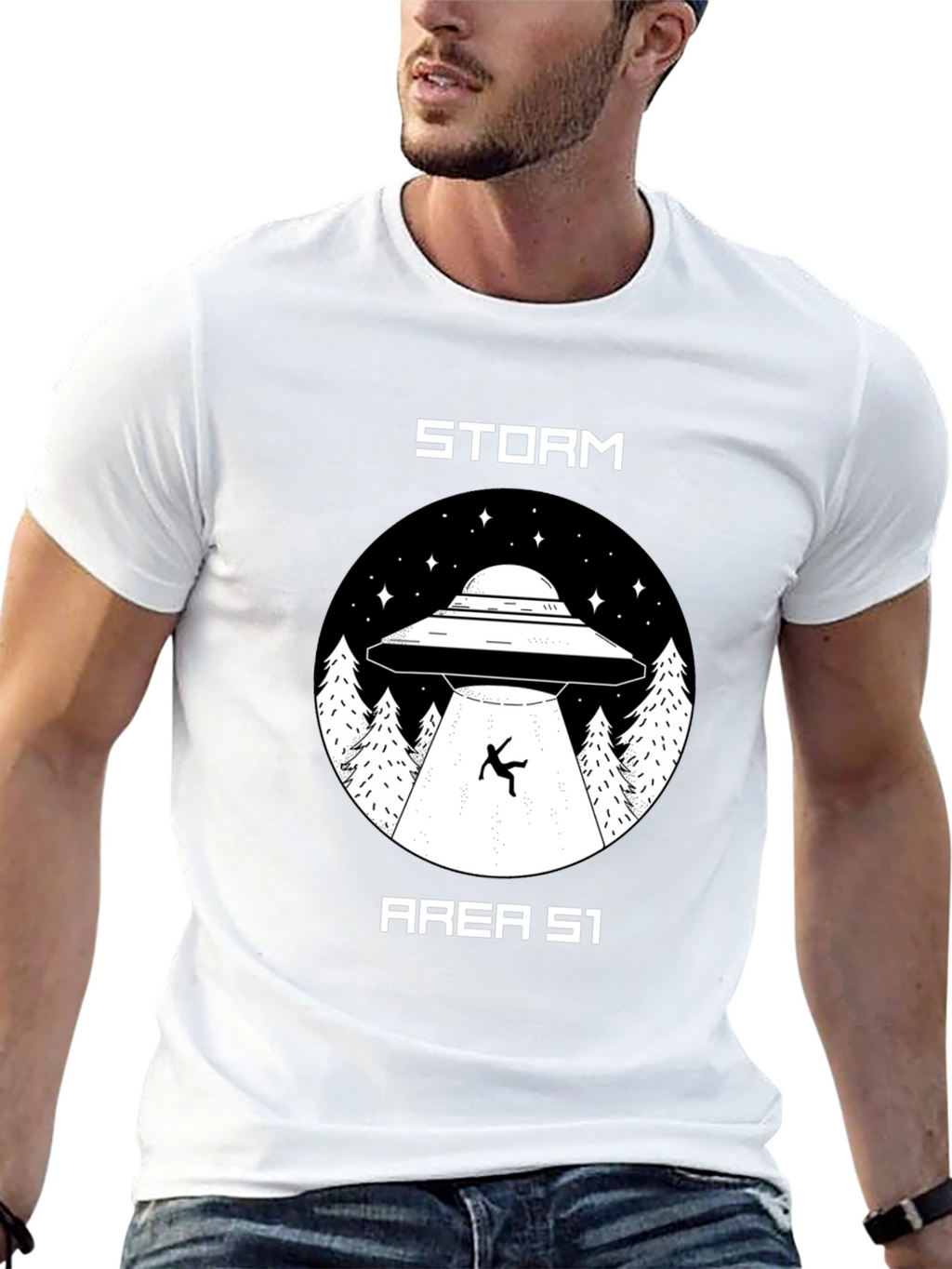Storm Area 51 UFO Abduction Graphic T-Shirt