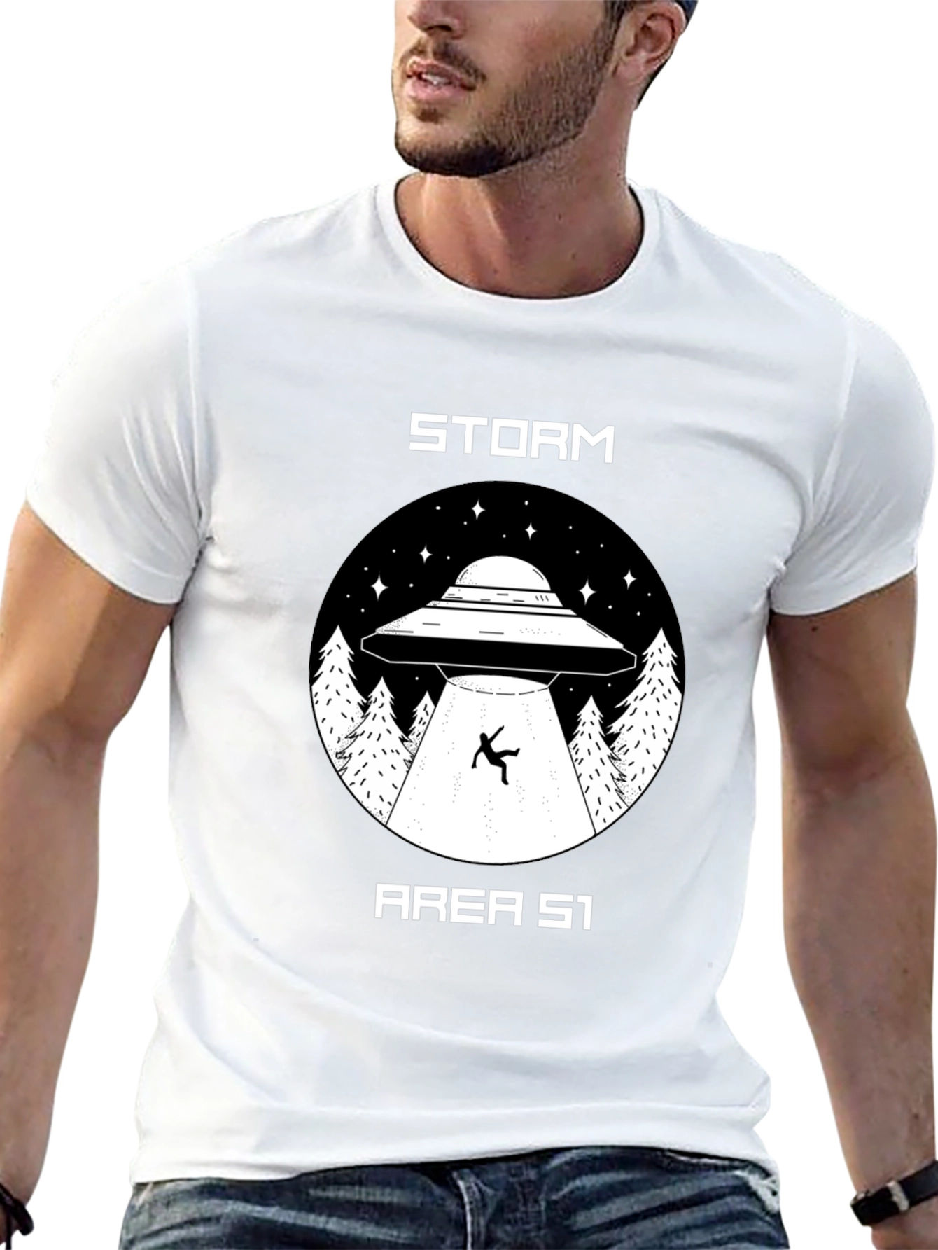 Storm Area 51 UFO Abduction Graphic T-Shirt