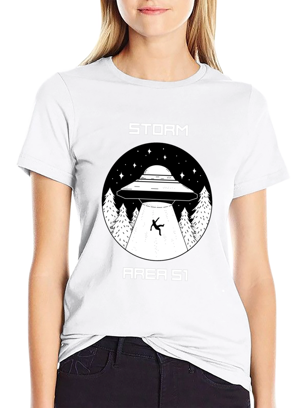 Storm Area 51 UFO Abduction Graphic T-Shirt