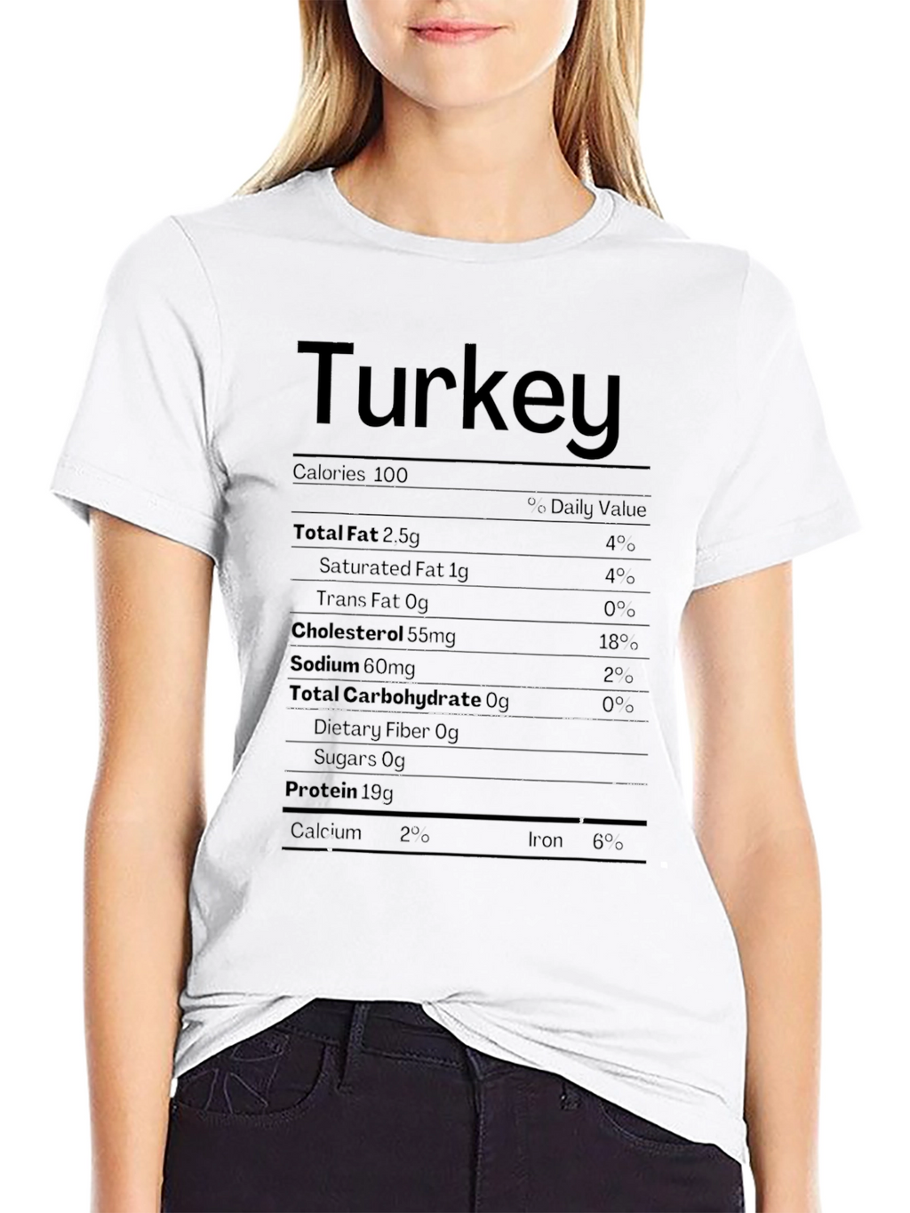 Turkey Nutrition Facts T-Shirt Funny Thanksgiving Tee