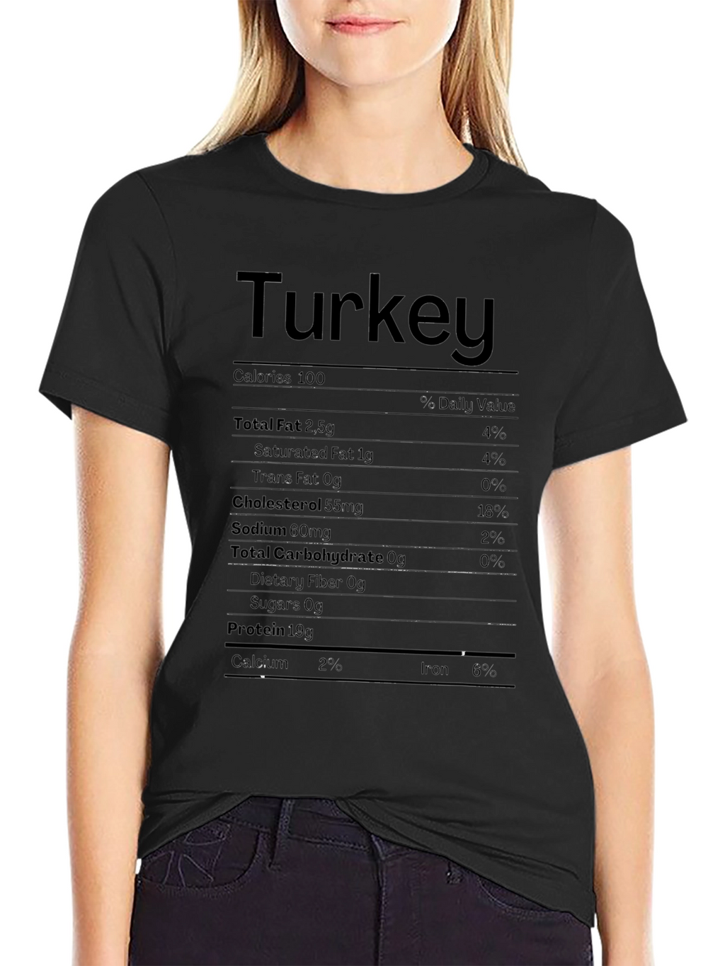Turkey Nutrition Facts T-Shirt Funny Thanksgiving Tee