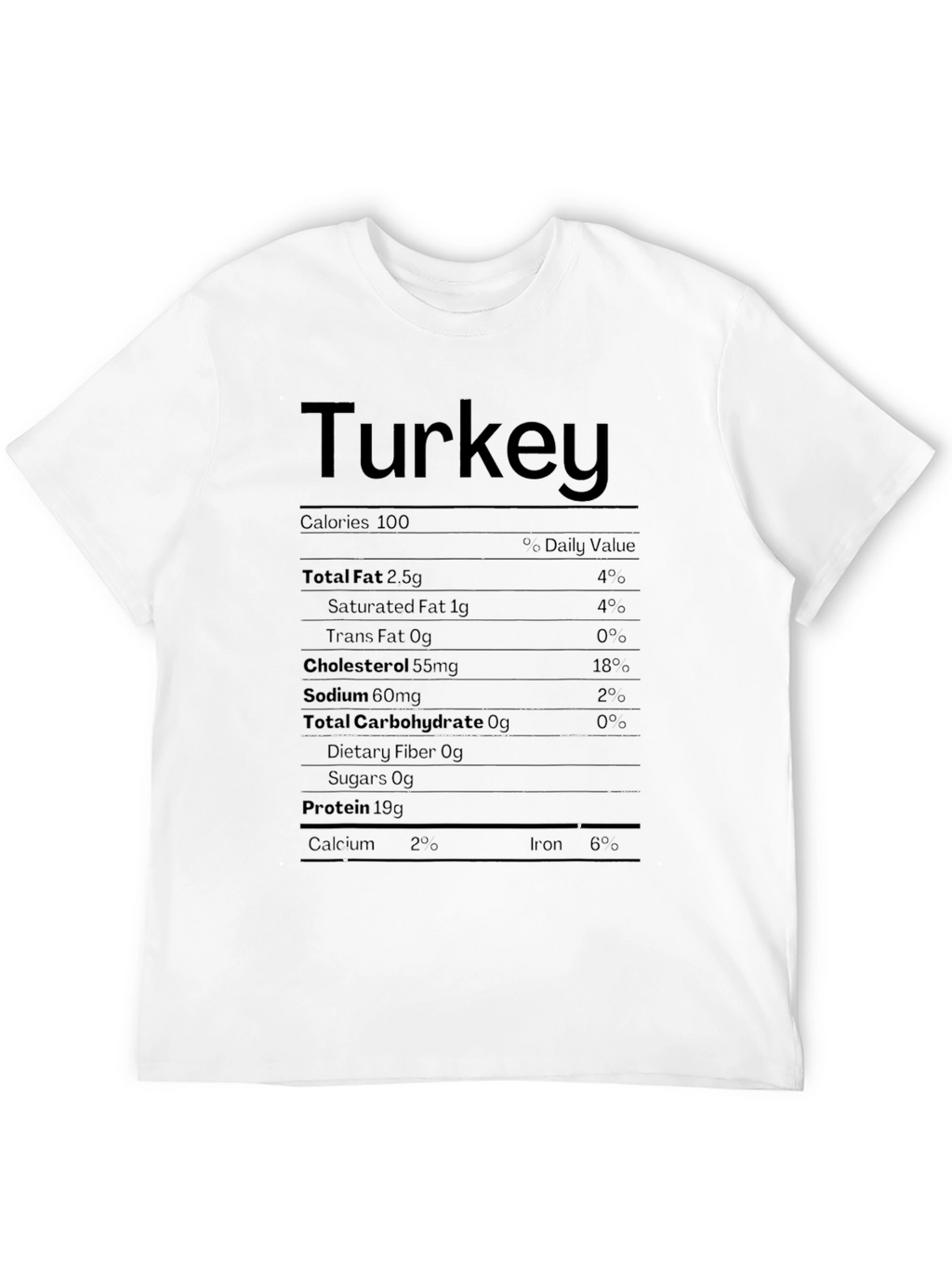 Turkey Nutrition Facts T-Shirt Funny Thanksgiving Tee