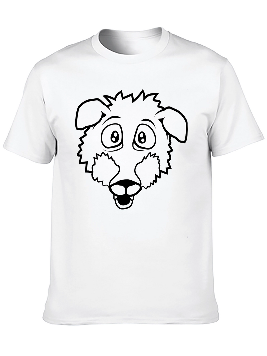Cartoon Dog Graphic Tee - Black Unisex T-Shirt