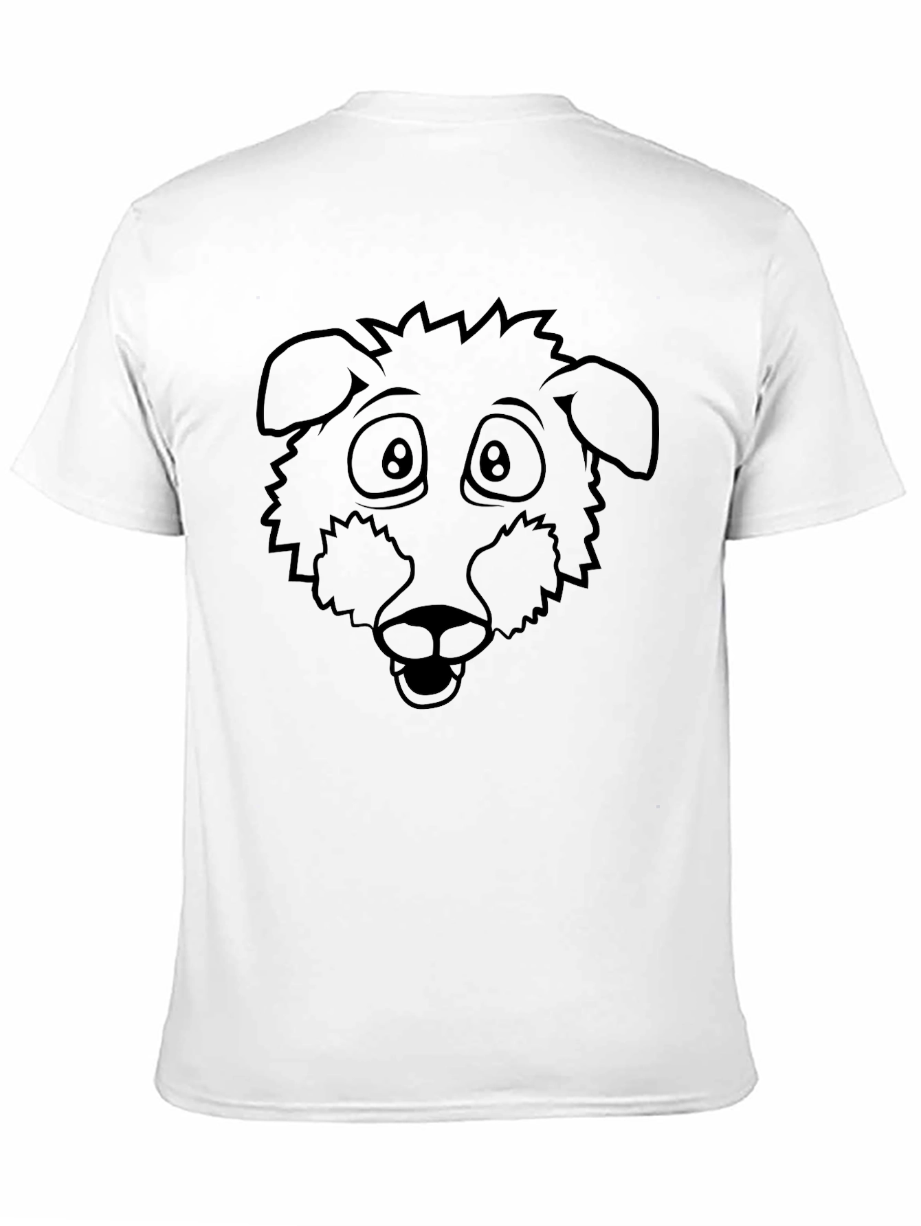 Cartoon Dog Graphic Tee - Black Unisex T-Shirt